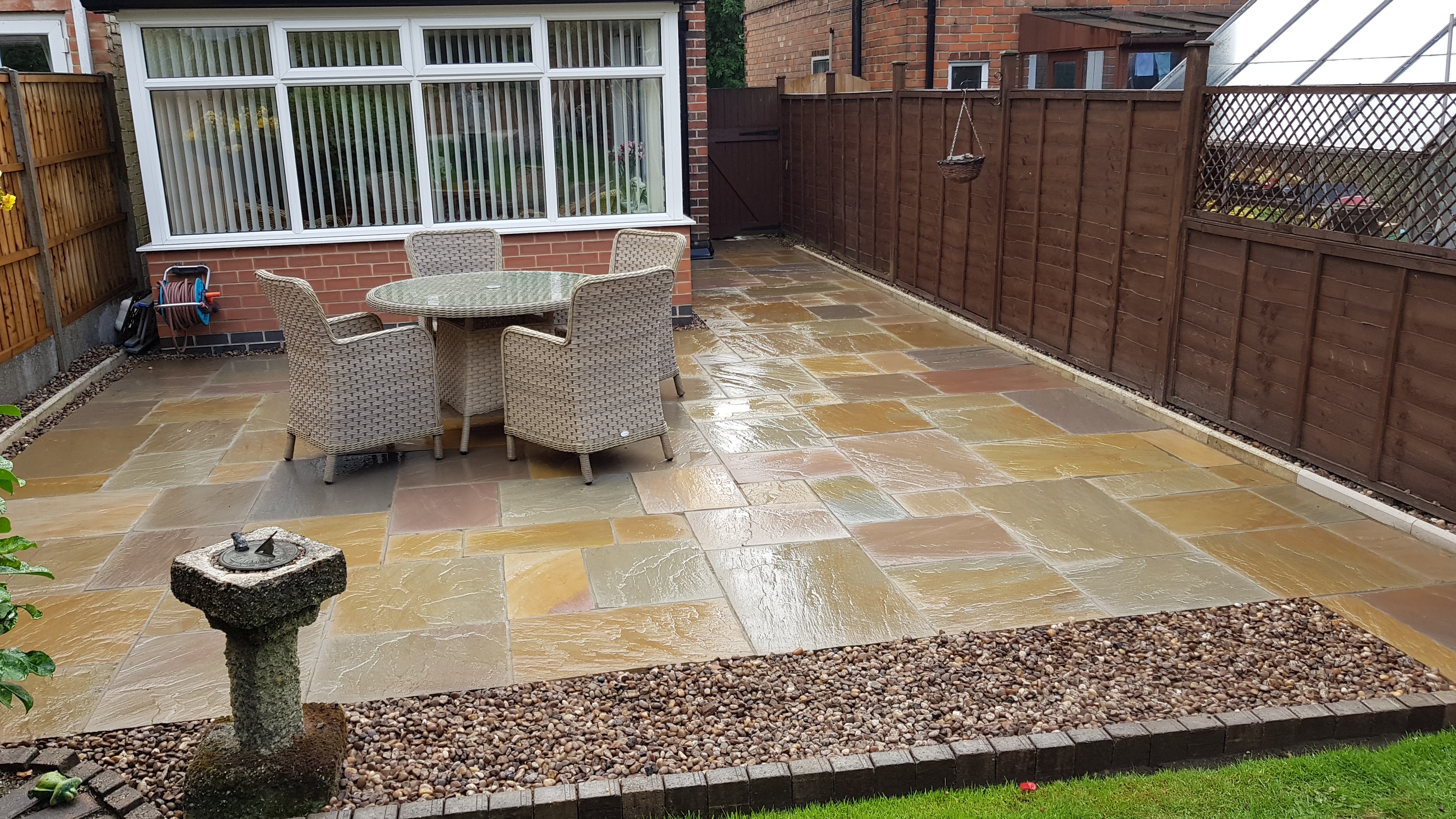 Brick patio construction